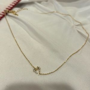 Disney X Baublebar Minnie Mouse Gold Crystal Bow Necklace Minimalist
